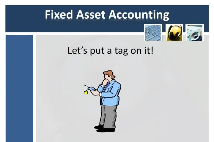 An icon of a man with header Fixed Asset Accounting